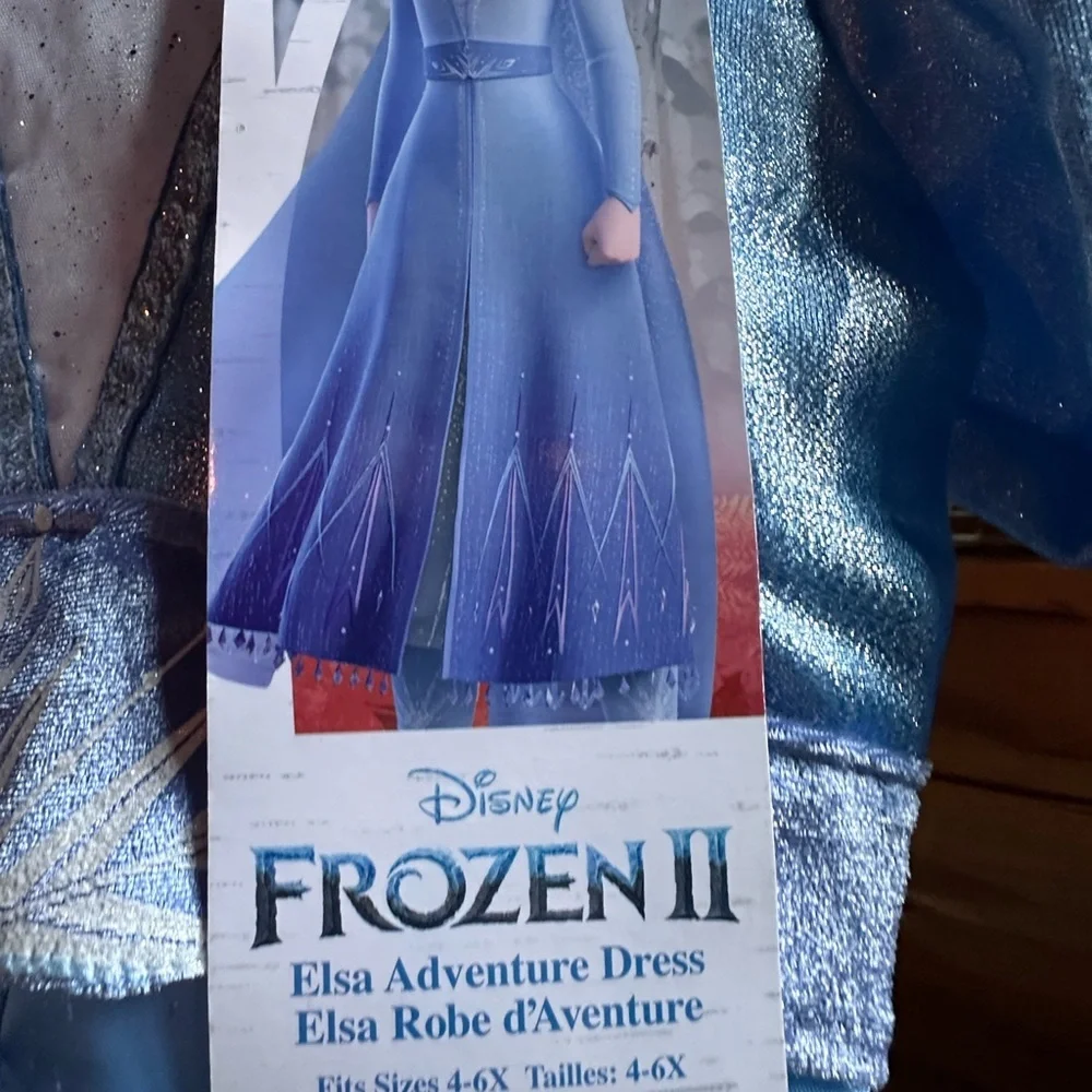 NWT Elsa Frozen II Adventure Dress Halloween Costume Dress Up 4-6x
